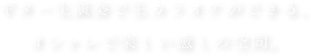 ギター生演奏で生カラオケができる、オシャレで楽しい癒しの空間。